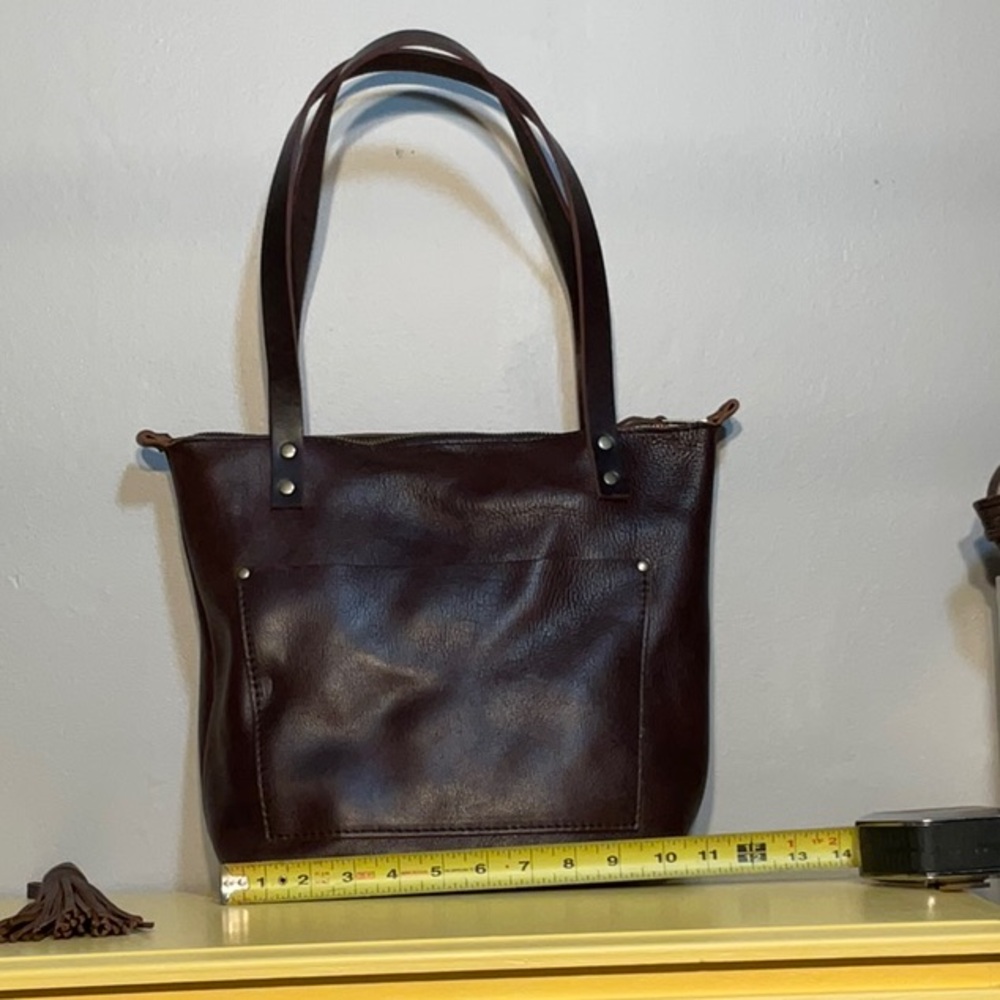 Portland Leather Goods Dark Brown Leather Shoulder Bag - Picture 2 of 12